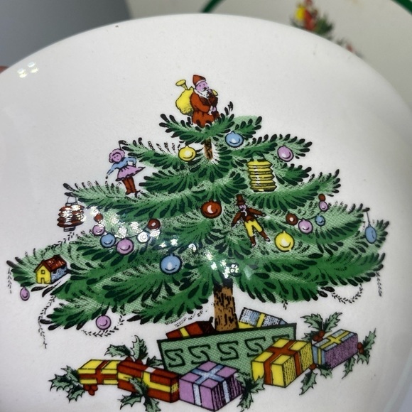 Vintage Spode Christmas Tree Nut Bowl W/ Box 5.5" Made in England S3324 - Picture 3 of 5